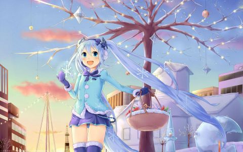 雪初音高清动漫电脑桌面壁纸